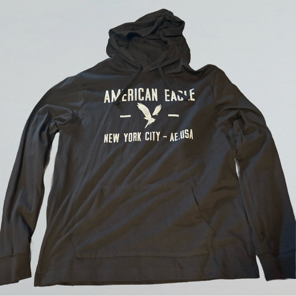 Black Lightweight American Eagle Hoodie